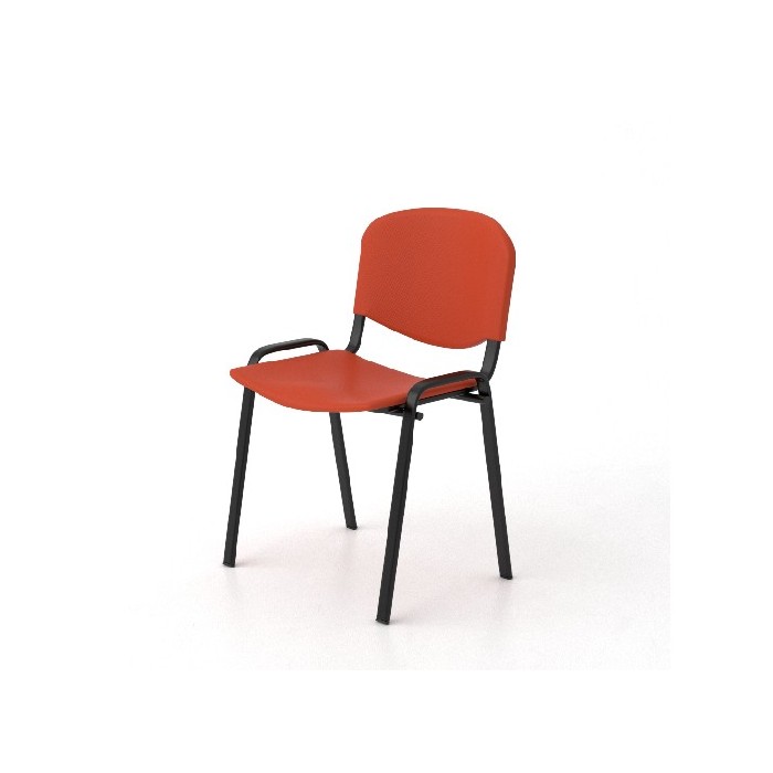 office/office-chairs/look-visitor-chair-with-black-frame-and-red-polypropilene-seat-and-back